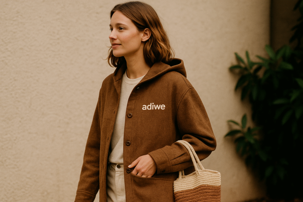 alt text: Naturally dyed Story mfg. garment with intricate hand-stitched details